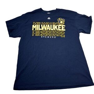 Milwaukee Brewers tee shirt by Majestic large